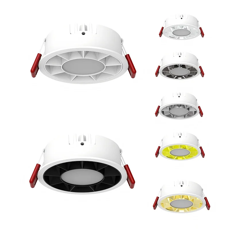 Recessed circular grille lights Dimmable LED lights Living room bedroom mall aisle COB spotlights AC 85-265V indoor lighting