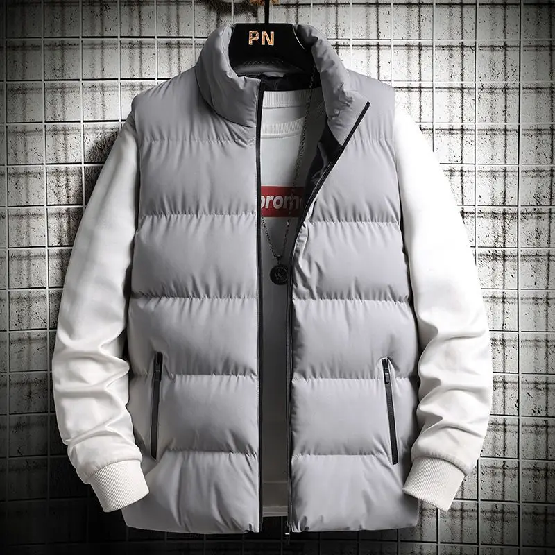 

Casual Couple Matching Loose Fit down Vest Men's Svel Stand Collar Warm Cotton Jaet Autumn Winter Faion Men's Vest