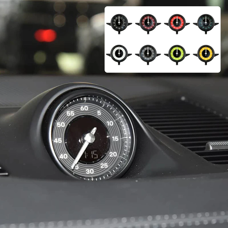 

For Porsche Cayenne 2024 2025 2026 Console Stopwatch Dashboard Clock Compass Upgrade Sport Chrono Meter Interior Accessory