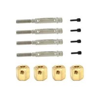 For MJX H8H YiKong YK4082 YK4102 YK6061 Brass 12mm Wheel Hex Extended Adapter with Output Shaft RC Crawler Car Upgrade Parts