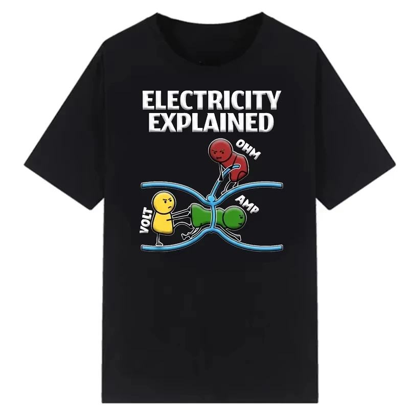 Ohms Law T-Shirt Men Women Cotton Graphic Printed Short Sleeve Electrical Engineer Streetwear Tee Loose Summer Casual Hot Sale