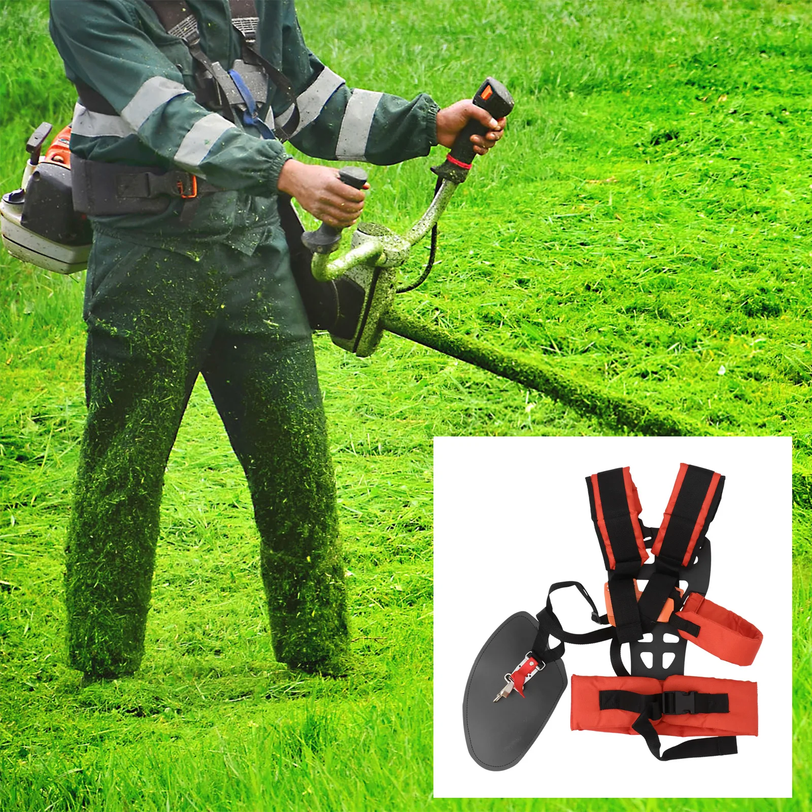 

Lawn Mower Strap Double Shoulder for Electric Trimmer Grass Adjustable W Shape Soft Pad Gardening Accessory Shoulder