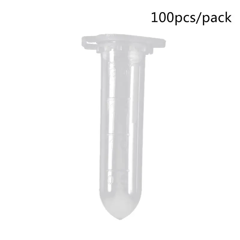 100 Pieces 2ml Centrifuge Tubes Plastic Vials with Scale Leak-Proof Snap Cap for School Lab Clear Lab Test Container