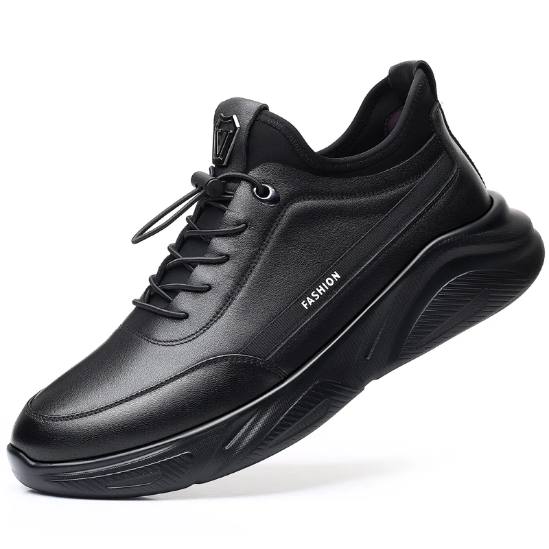 

Casual Leather Shoes for Men 2026 Spring New Style Soft Sole Anti-Odor Genuine Leather Men's Height-Increasing Shoes for Wide Fe