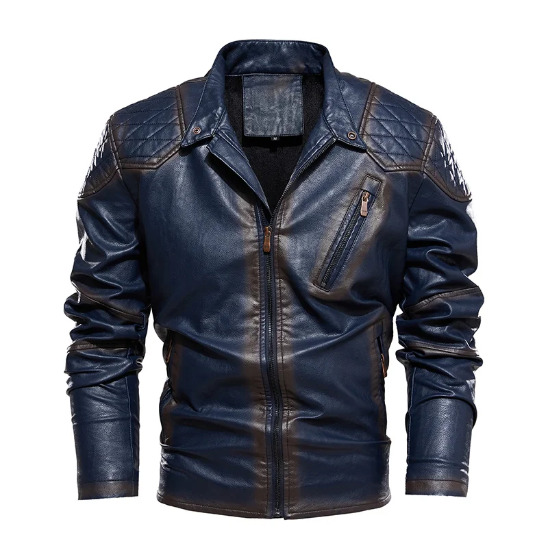 Autumn Winter Motorcycle Jacket Men Brand Design Plus Size XXXXL Fleece Warm Leather Biker s Leisure