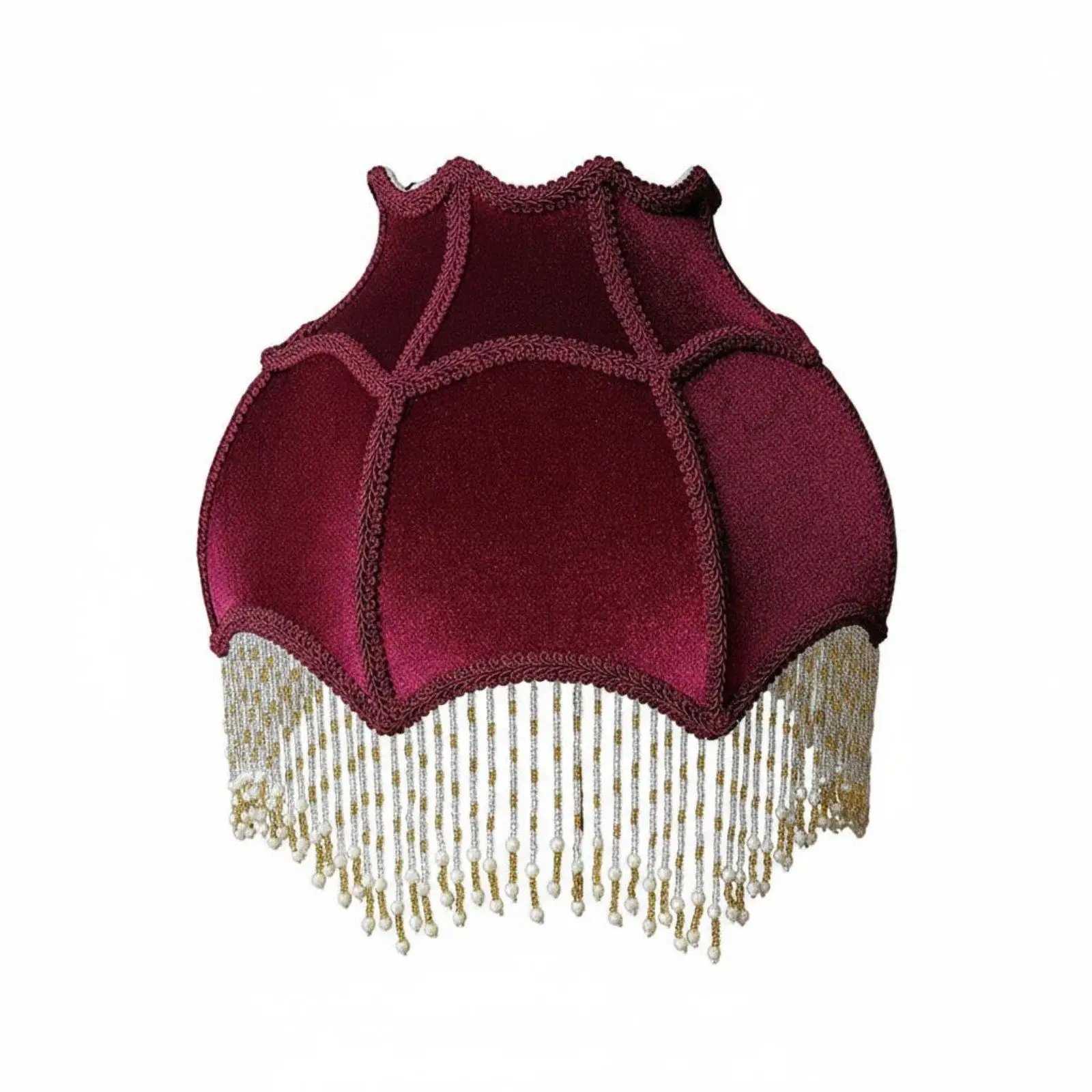 Elegant Deep Red Velvet Tassel Lampshade Cover Vintage Decorative Lampshade for Night Lamp Event Space