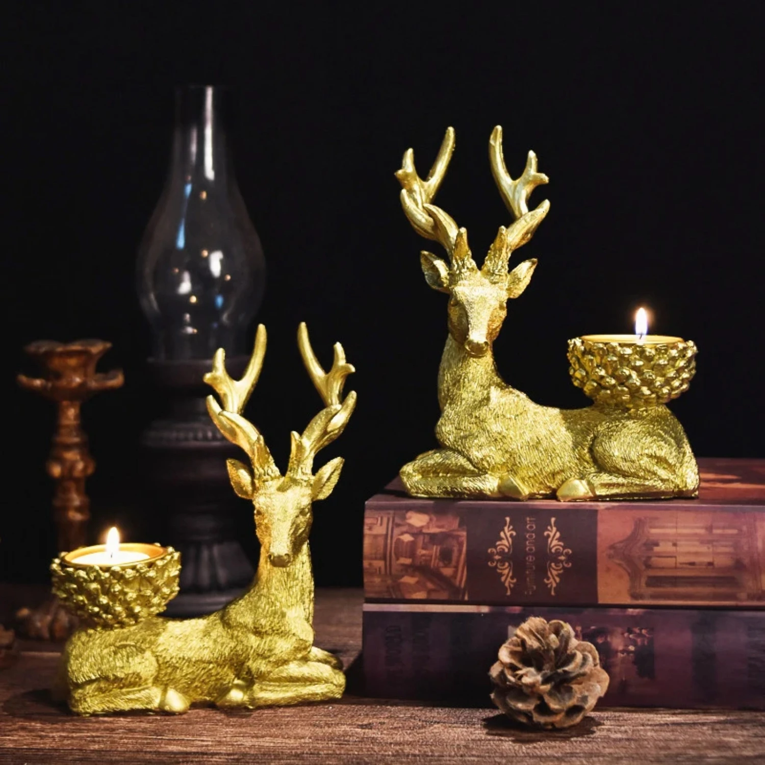 Exquisite, stylish Nordic golden deer candlestick holders - Luxurious, stunning stag ornaments for your meditation space and liv