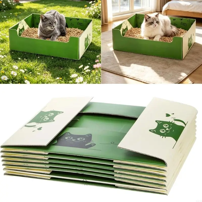 Disposable Cats Litter Box Waterproof Generous Space Smooth Surfaces Cats Litter Pans Portable Rabbit Litter Container 37JD