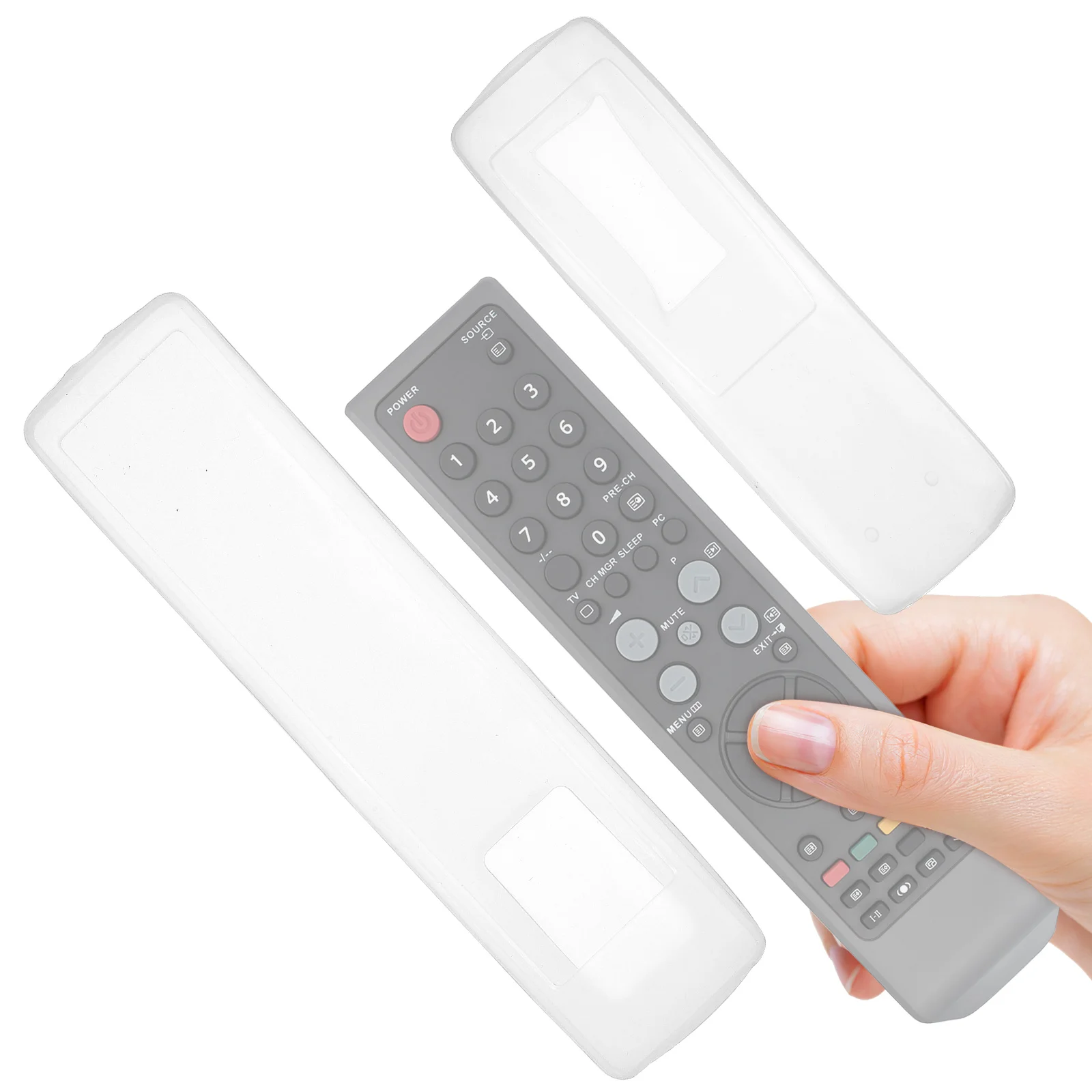 

3 pcs Transparent Silicone Remote Control Covers Dustproof Shockproof Protection For Air Conditioner Remotes Clear Elastic