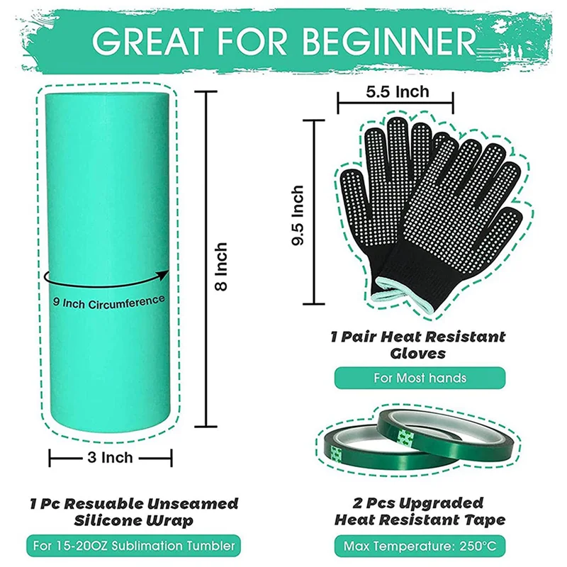 ABWR-4X كم للتسامي، أربطة أكمام سيليكون مقاومة للحرارة بدون خياطة مع أشرطة نقل، مكبس حراري بهلوان