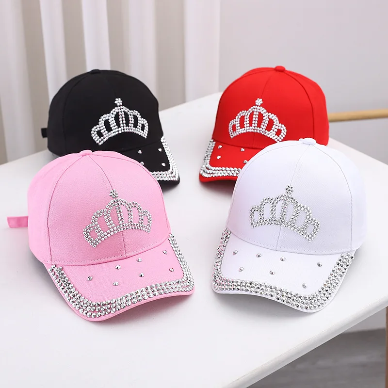 Men's and Women's New Summer Fashion Casual Hot Diamond Crown Cap Outdoor Sports Sunshade Baseball Cap