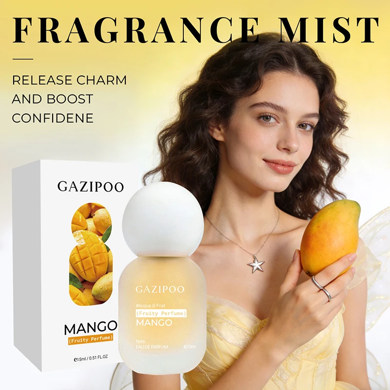 Perfume de Mango de 15 ml, Aroma Fresco, Dulce y Afrutado, con Menta y Jazmín, Fragancia Duradera, Sin Alcohol, Spray de Fragancia, Eau de Toilette