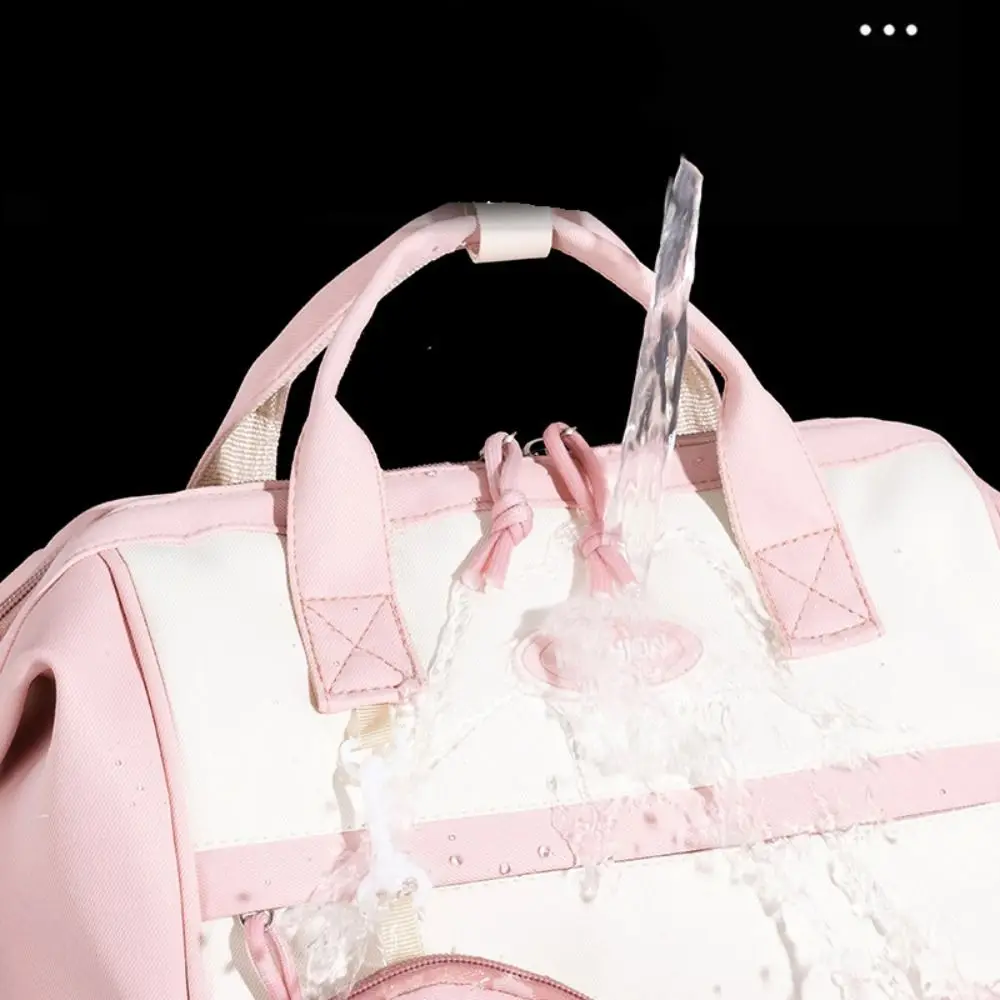 Sweet Casual Student Schoolbag Large Capacity Simple Travel Backpack Book Bag Waterproof Nylon Shoulder Bag Outdoor