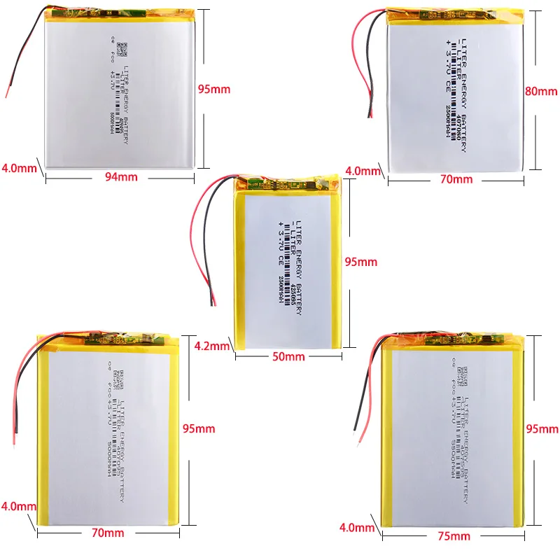 407080 2500mah 407095 5000mah 407595 5500mah 409495 5000mah 425095 2500mah 3.7V Polymer Lithium Battery