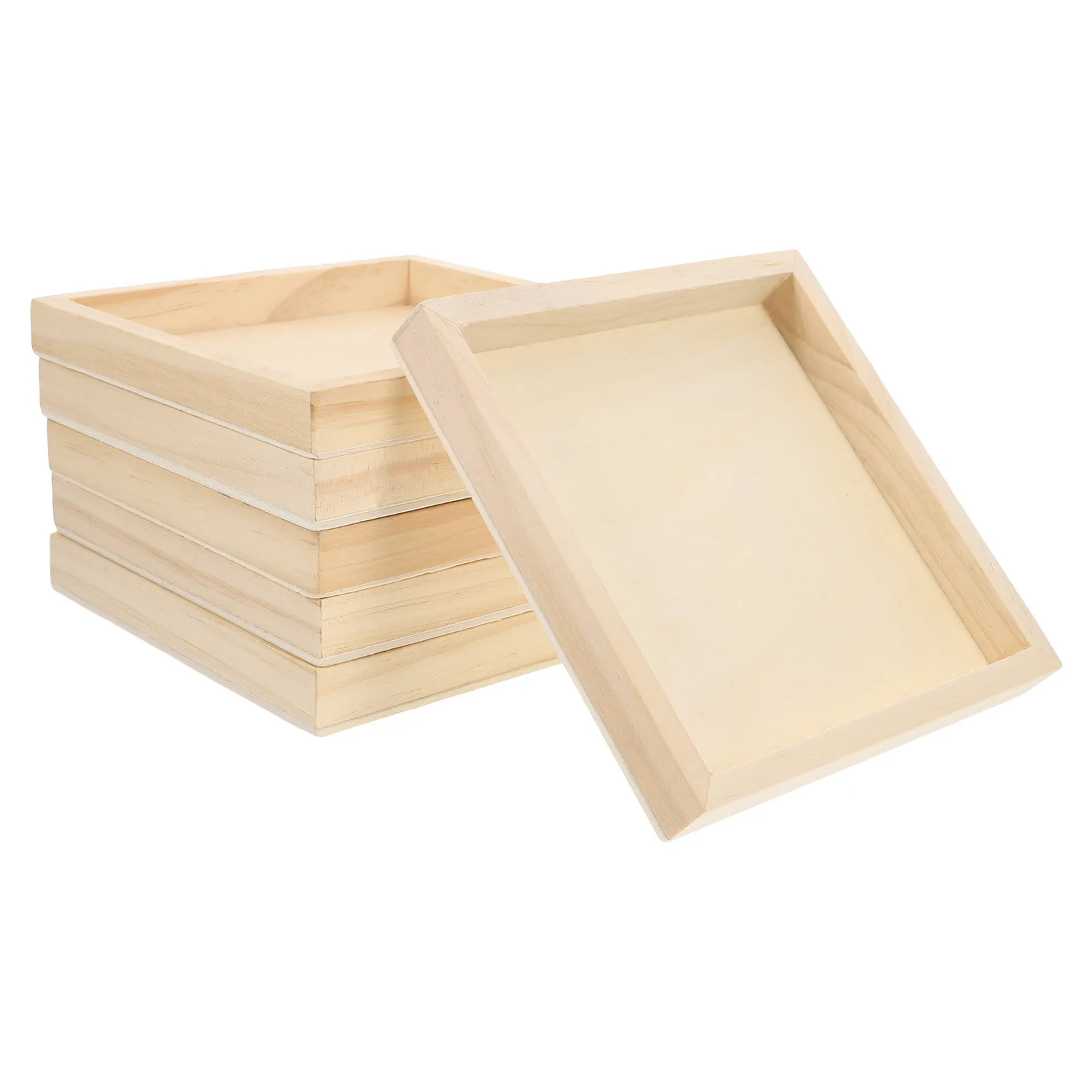 

6pcs Hexahedral Painting Tray Wooden Organizer For Kids Storage 3D Dish Puzzle Tray Puzzle Dish Hexahedral Painting