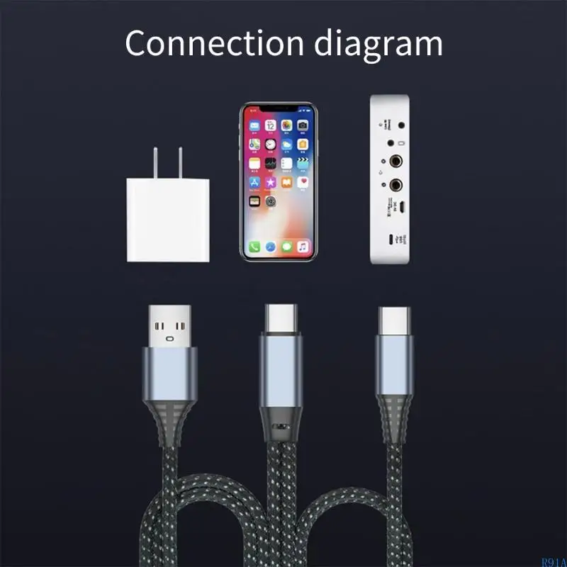 R91A Type C Sound Converters Hifi Sound Card для потоковой передачи музыки и живой трансляции