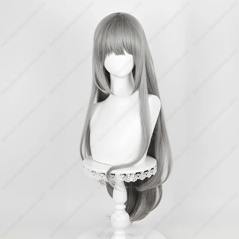 Bkornblporcelaine Cosplay Perruque, 85cm Long Straight Gris Dégradé Perruques Chaleur Degré Cheveux Synthétiques