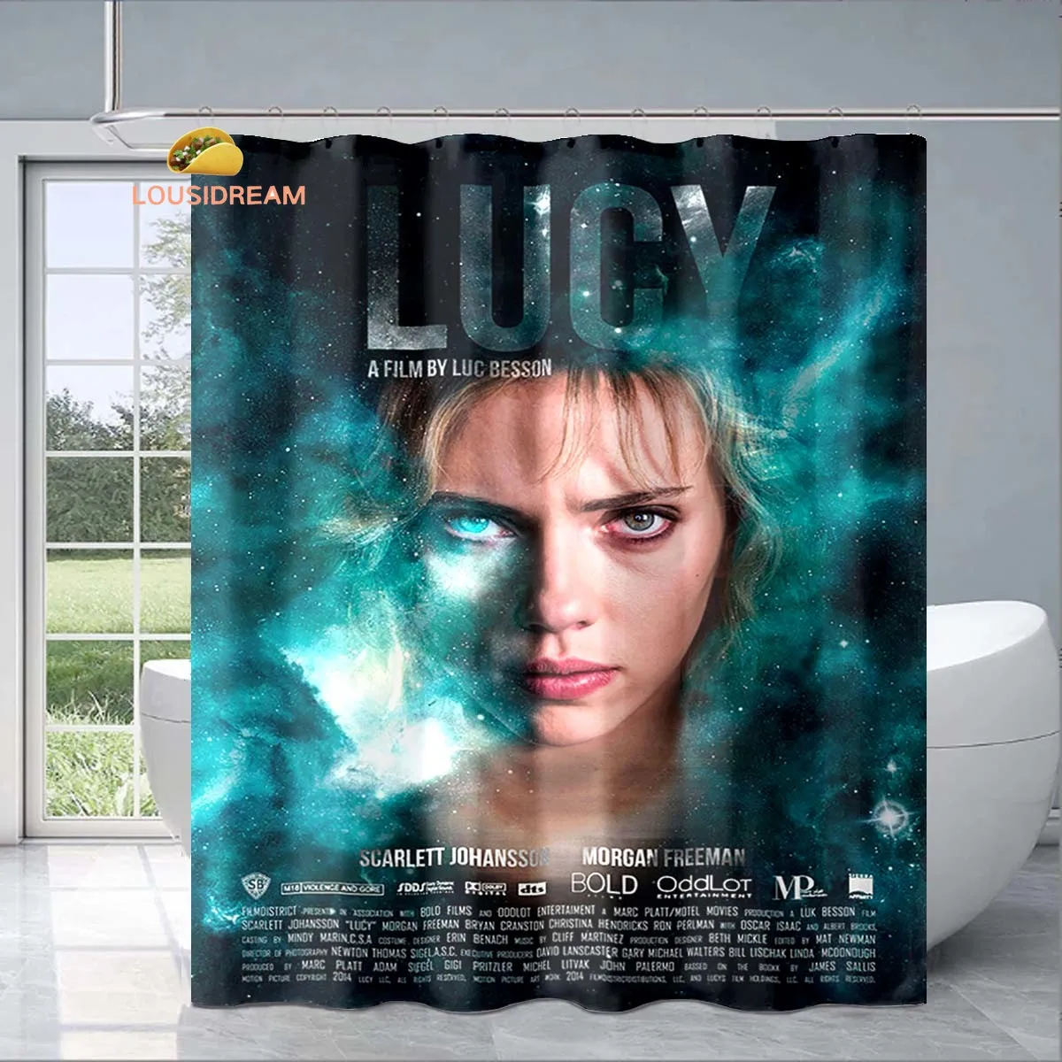 

Sci-fi Movie Lucy Exquisite Shower Curtain Fashionable Decorative Gift for Adult Children's Bathroom Waterproof and Mildew-proof