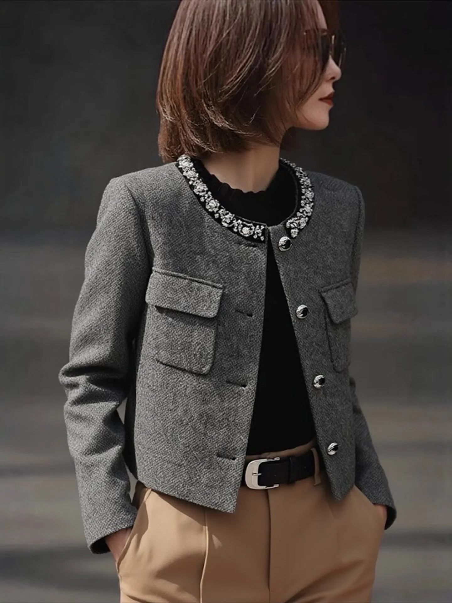 

Женский кардиган Ele ey ort, весна 2026, роскошный, универсальный, свободный крой, с открытыми плечами, приталенный, для женщин