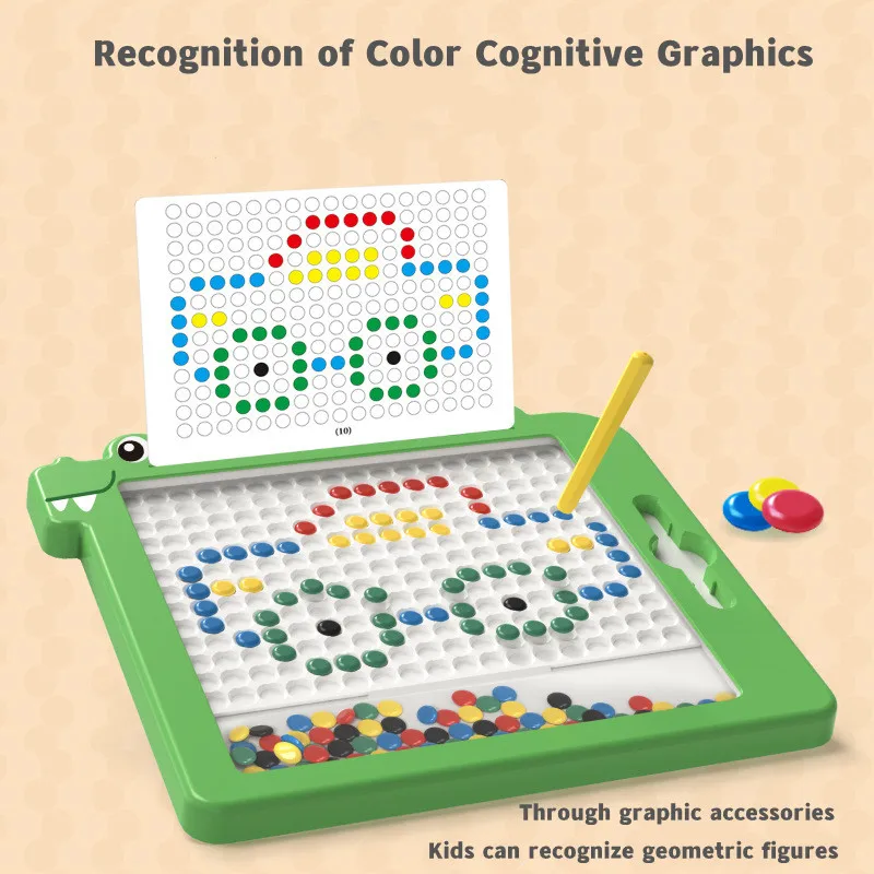 어린이 자석 드로잉 보드 자석 펜 비즈 도트 아트 창의적 게임 교육용 퍼즐 그림 장난감 어린이 선물