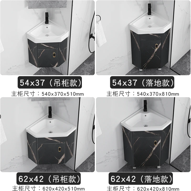 Button Nicefoto Triangle Bathroom Cabinet Wall-Mounted Ceramic Corner Wash Basin Small Apartment Corner Washbasin Washstand