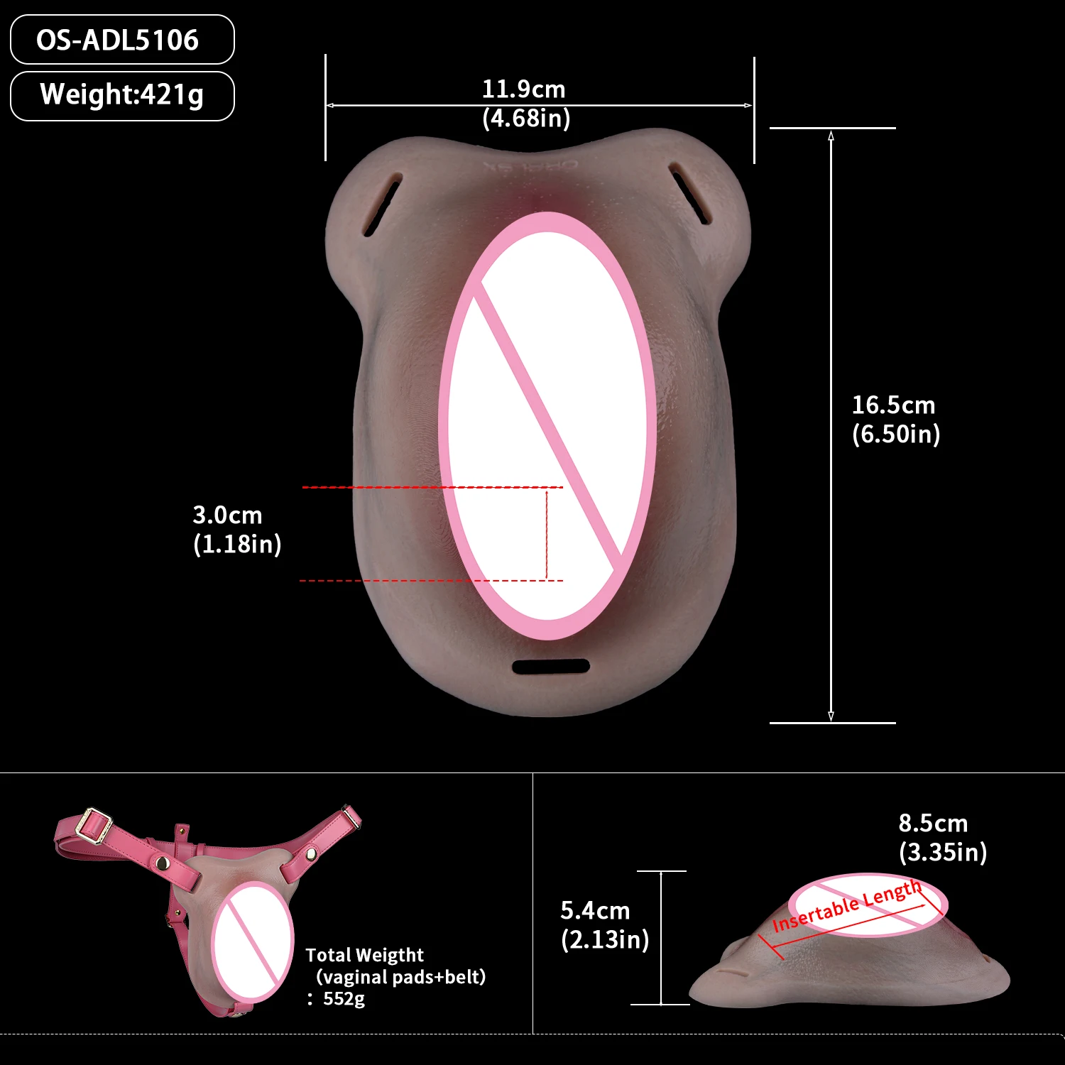 Lifelike Skin Touch Vagina Pads Crossdresser 18+ Panty Ultra Simulated Insertable Clitoral Penis Hiding Chastity Cage For Men18+ view 2
