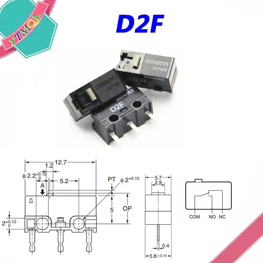 

1-10Pcs Mouse Micro Switch D2F Mouse Button Fretting D2F