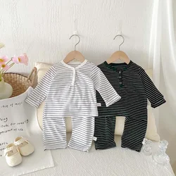 2024 Autumn Winter New in Kids Baby Boys Casual Clothing Set 2pcs ,toddler Infant Striped Household Clothes Pajamas 0-3Y