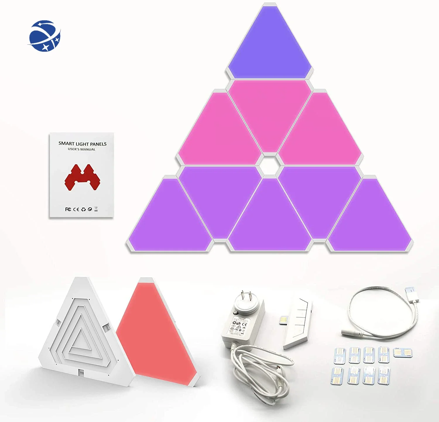 Yun Yi TUYA APP Or Remote Control Dimming RGB Color Triangle Splicing Modular Smart Panels LED Night Panel Light For Party Home