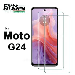 Screen Protector For Motorola Moto G24, Tempered Glass HD Crystal 9H Anti Scratch Case Friendly Mica