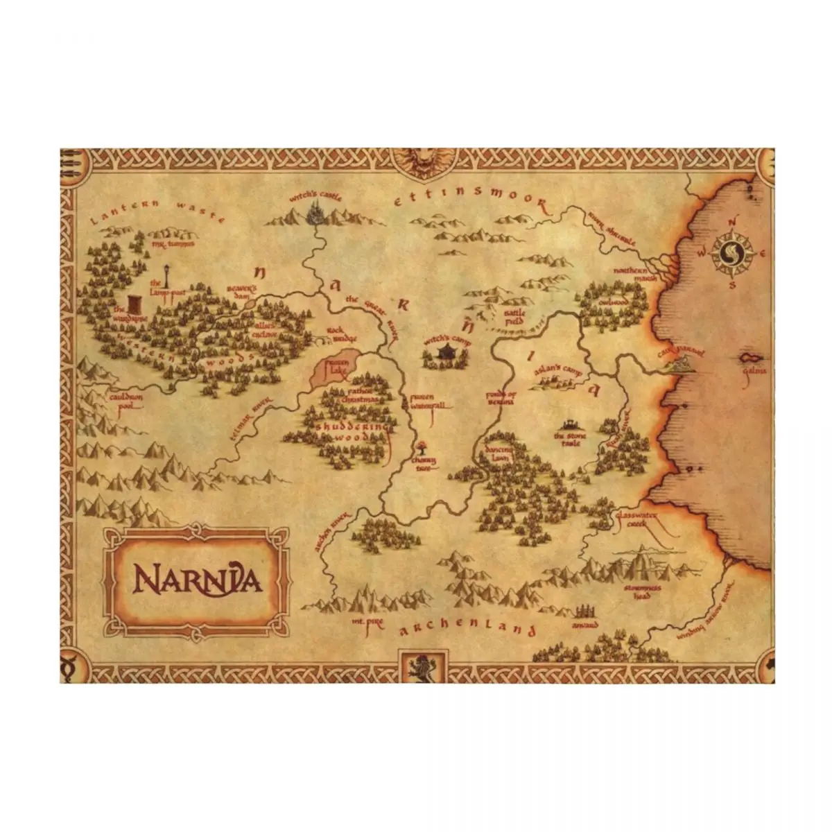 

Map of Narnia Throw Blanket Retros Thins Hairys For Baby Blankets