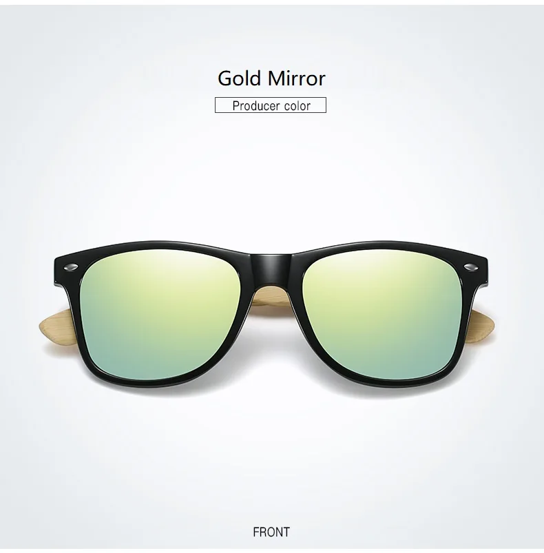Mode Bambus Holz Vintage Quadrat Sonnenbrille Männer Frauen Luxus Marke Designer Sonnenbrille Holz Fahren Angeln UV400 Brillen – Detail 19