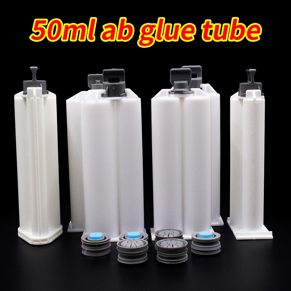 5pcs Epoxy Resin Gun Dual Cartridges Plastic Resin Mixer Dual Cartridges Suitable for 1:1 2:1 10:1 50mlAB Glue Gun