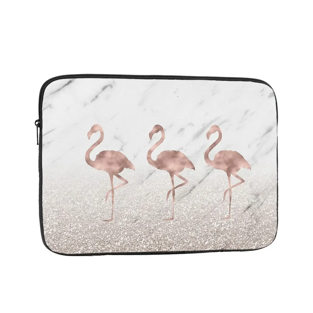 Laptop Bag Sleeve Gold Marble Texture Modern Pattern 12 13 15 17 Inch Notebook Bag Case Flamingo Dance Computer Shockproof Case