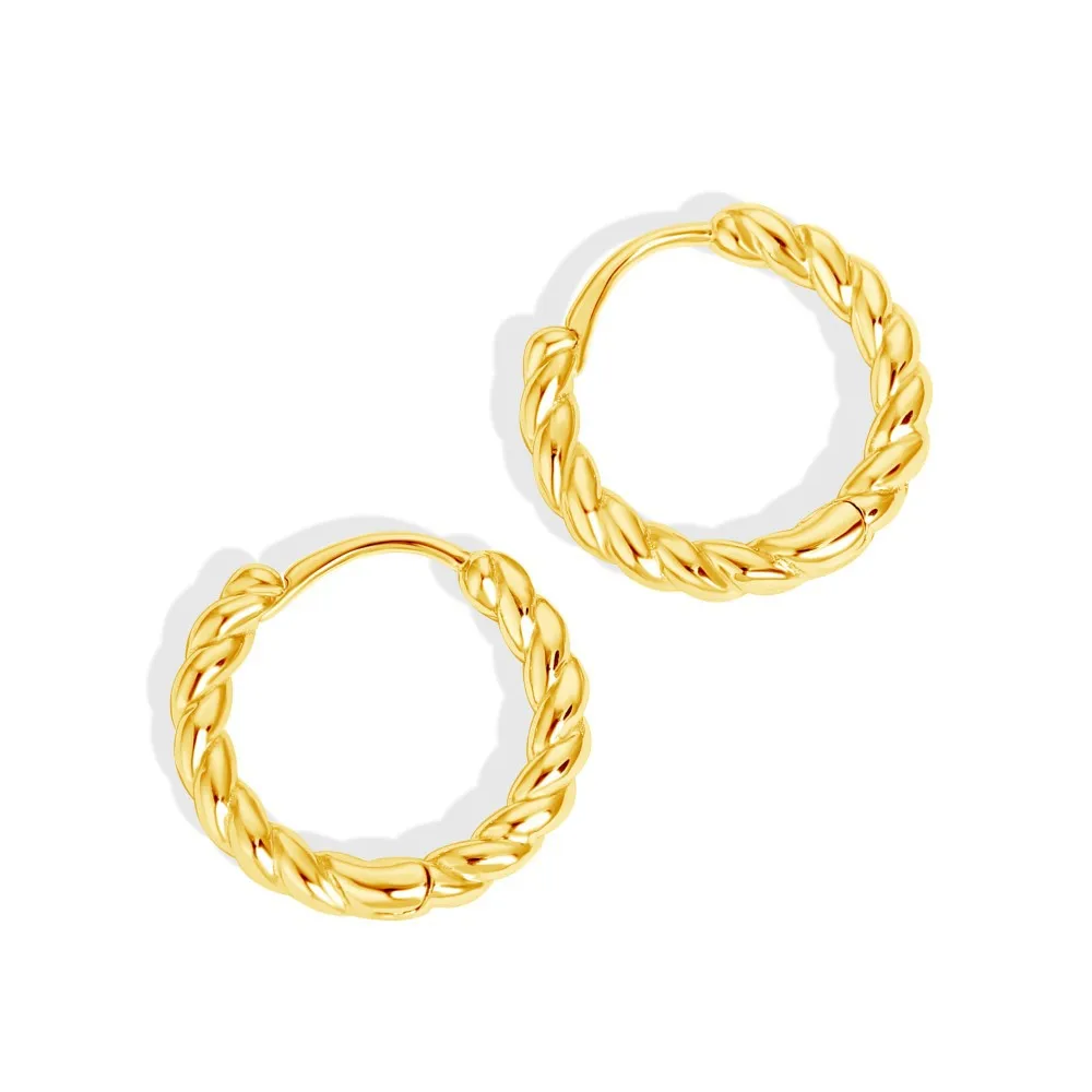 Fashion 925 Sterling Silver Fashion Niche Versatile Minimalist Rotating Small Fried Dough Twists Series Female Earrings