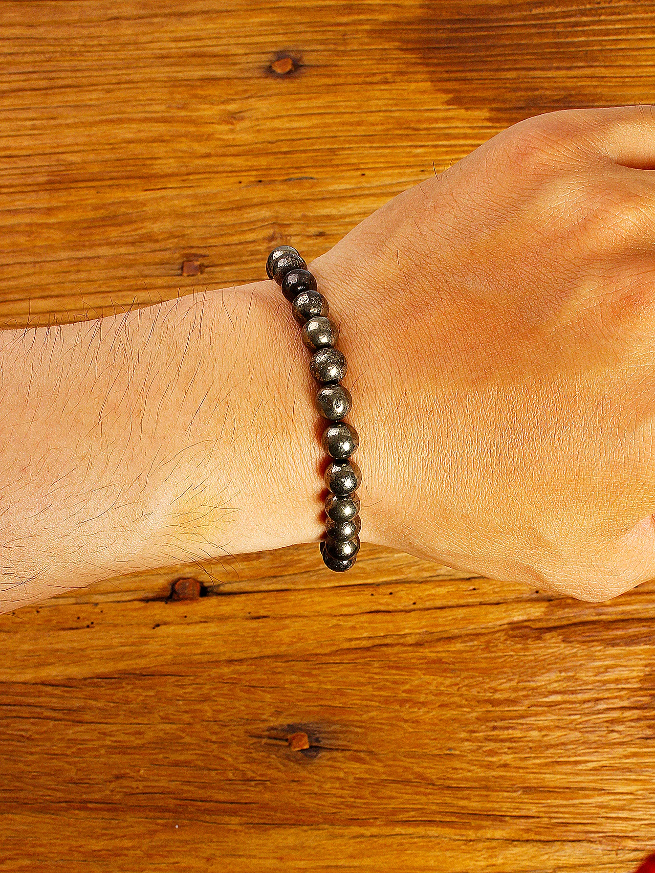 6/8mm Pyrite Bead Bracelet Attracts Wealth Boosts Confidence Protection Symbolizes Prosperity Success Natural Stone Jewelry Gift - Image 3