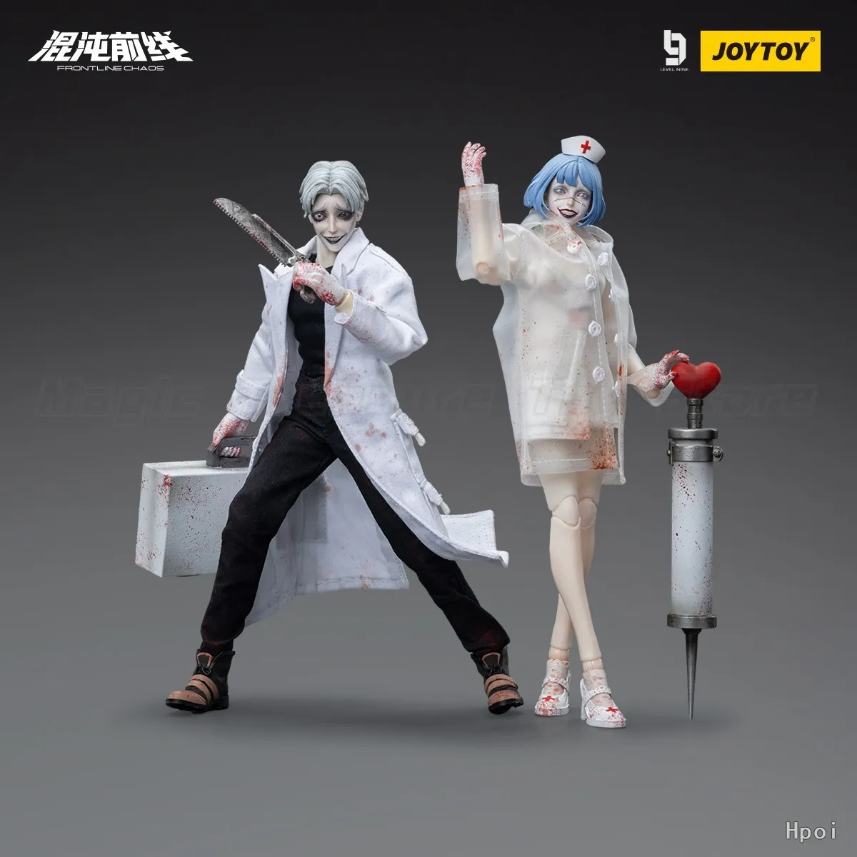 【In stock】JOYTOY Action Figure Ninth Level Society Chaos Frontline Dark Doctor & Crazy Nurse Anime Military 1/12  Model