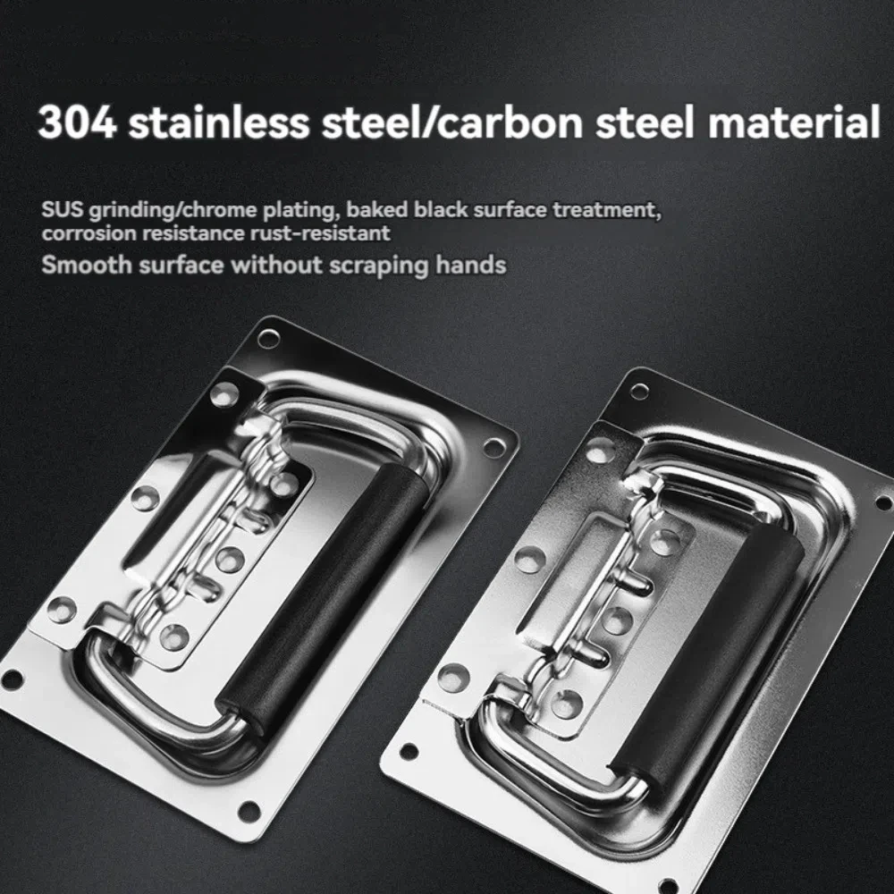 Aviation Box Spring Handle Folding Pull Toolbox Lift Handle 8MM Heavy-Duty Stainless Steel Cabinet Hardware Accessories
