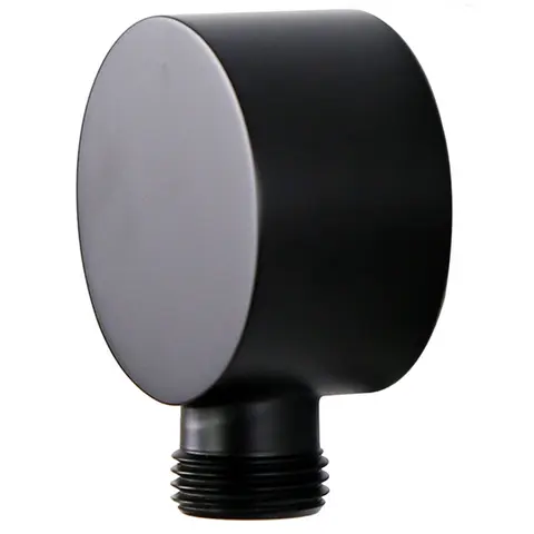 벽 공급 엘보, 황동 원형 벽 마운트 샤워 호스 커넥터 액세서리, G1, 2 인치 샤워용 물 배출구, 블랙