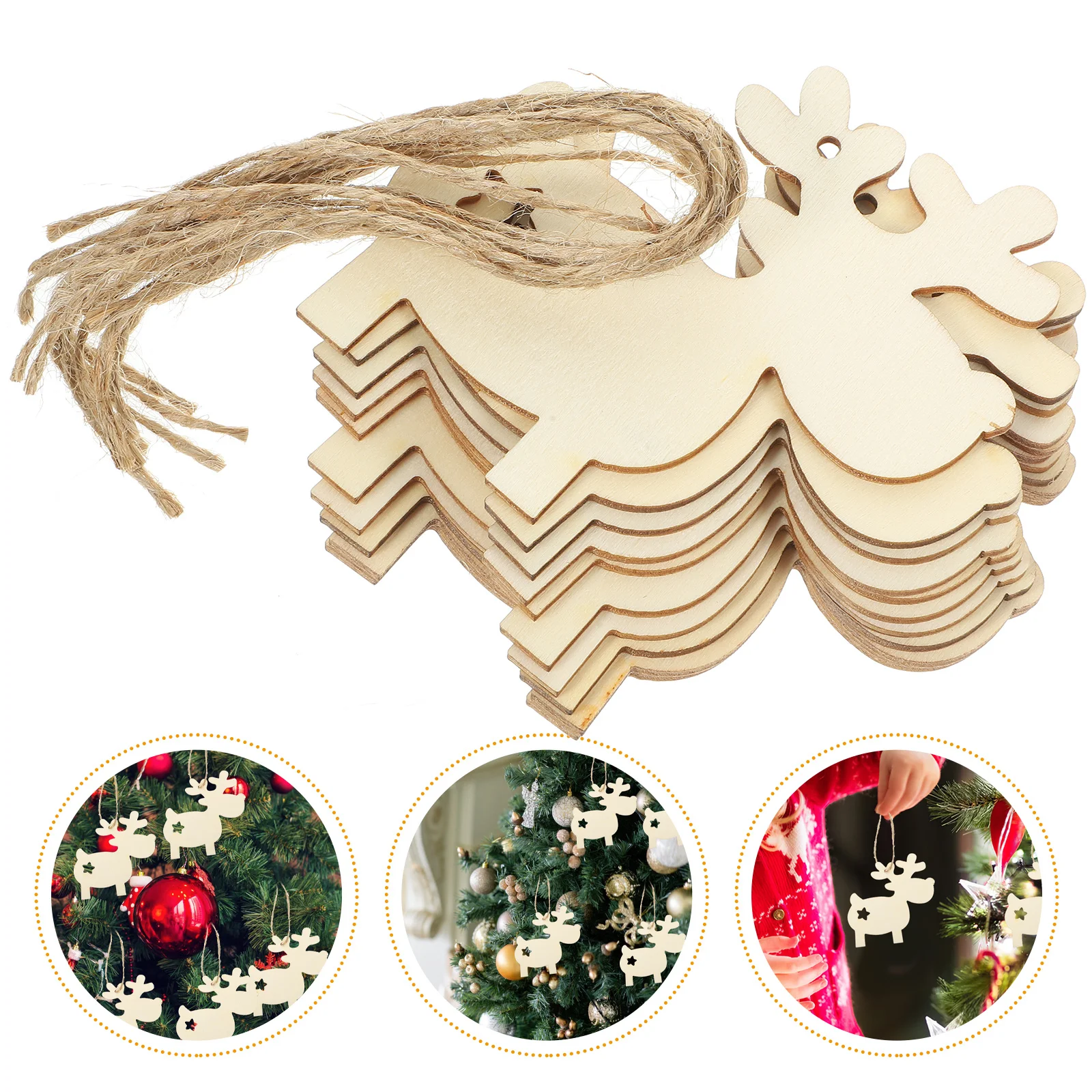 30 قطعة من المعلقات الخشبية لعيد الميلاد يمكنك صنعها بنفسك علامات غير مطلية مع حبل للتعليق على شجرة جدار الشرفة زينة عيد الميلاد وحرف العطلات