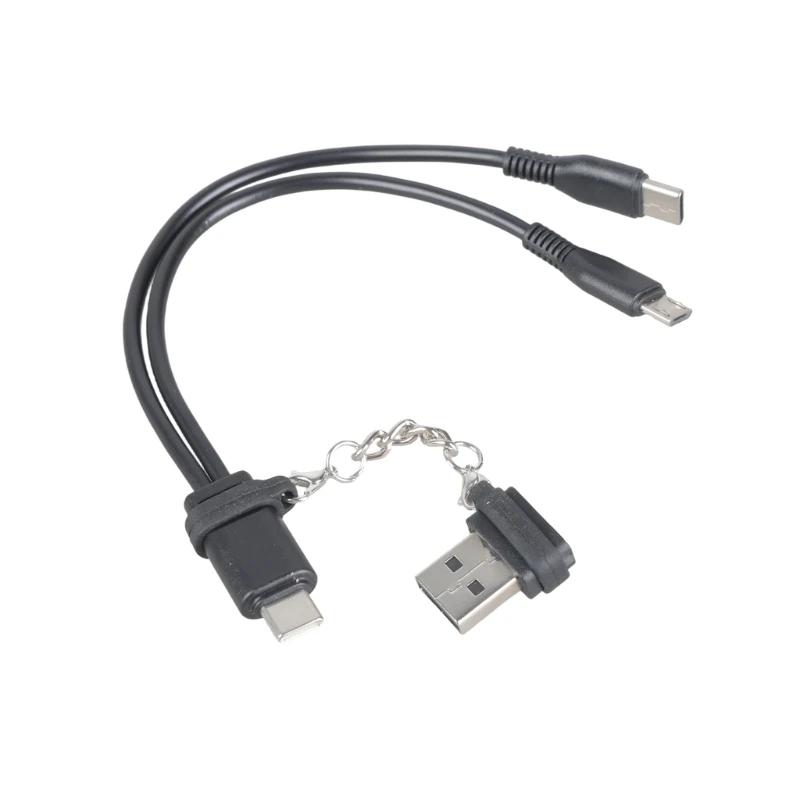 E1PF Compactly 20cm USB C And Little USB Charging Cord 5V Power For Phone Tablet