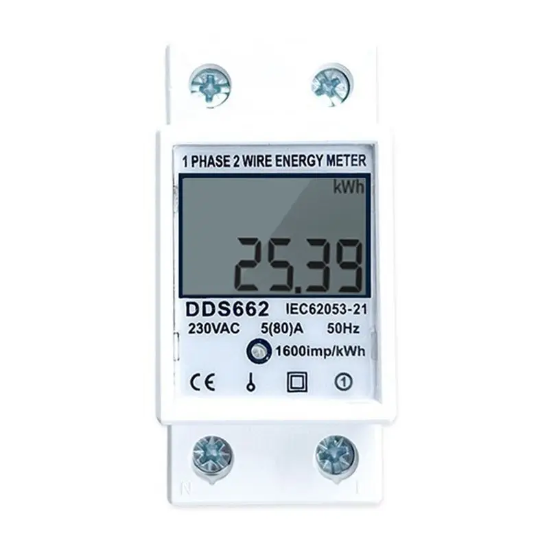 

AB46-Din Rail Digital Single Phase Reset Zero Energy Meter AC 220V Kwh Voltage Current Power Consumption Meter B