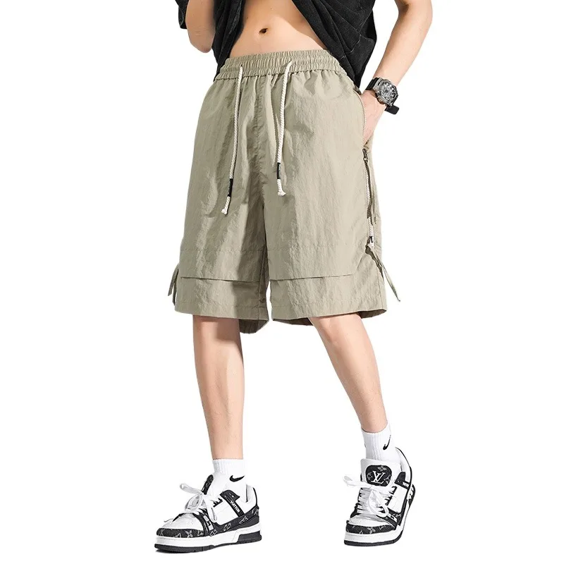 2024 Shorts for Men and Women's 2024 Summer New Trend Versatile Loose Straight Tube Multi Zipper Decorative Pants