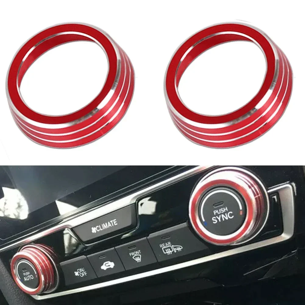 Colorful Aluminum AC Knob Control Knob Ring Cover For Honda Civic 10th Gen AC Knob Control Knob Ring Cover