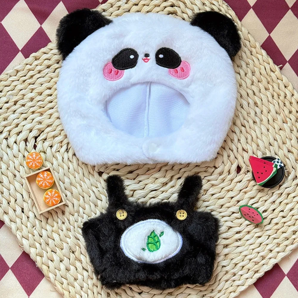 Animal Headcover Cotton Doll Clothes Set Frog Panda Cotton Doll Plush Suit Kawaii Strap Pants Plush Dolls Clothes