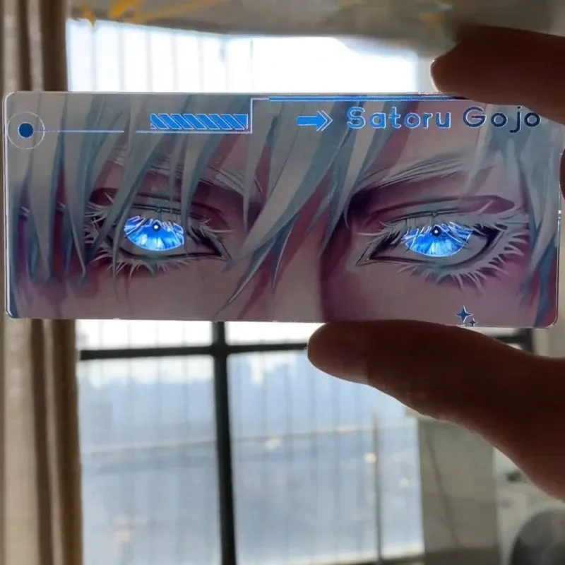 Jujutsu Kaisen Gojo Satoru قلادة العين بطاقة عاكسة أورورا اللعب أنيمي حقيبة الديكور حلقة رئيسية السحر الكرتون الهدايا الإبداعية