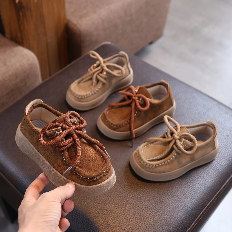 

Модные ретро-лоферы для девочек 2026 года, весенние новинки, детские кожаные туфли на толстой подошве, простые универсальные повседневные туфли для девочек, кроссовки детские