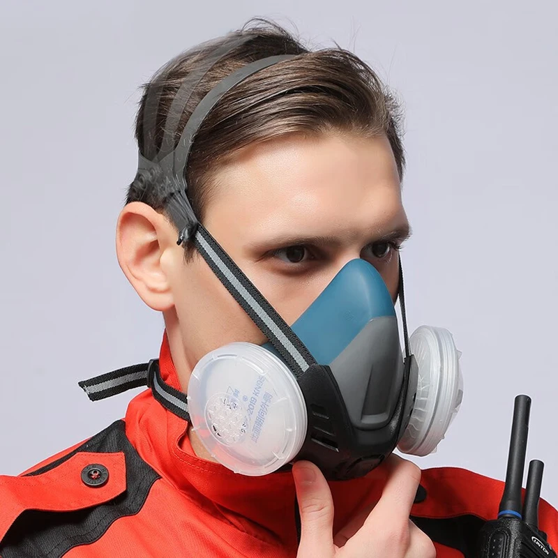 XYEHS Reusable Half Respirator Mask with 2x Fliter Cartridges & 2x ≥95% Dust Cotton Filter for DIY Cleaning Polishing Woodwork