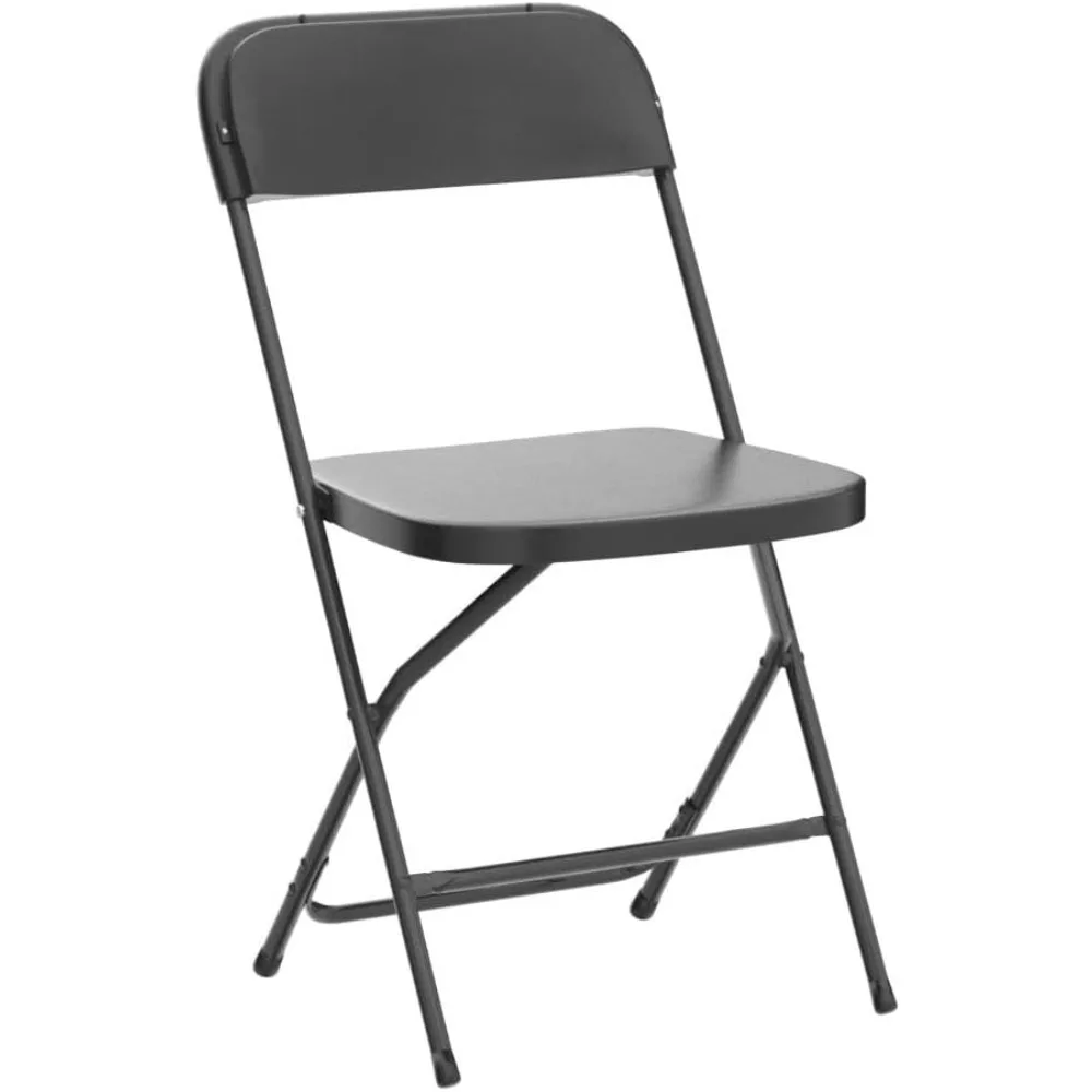 Foldable Folding Chairs Plastic Outdoor/Indoor 650LB Weight Limit (BLACK, 10 Pack)