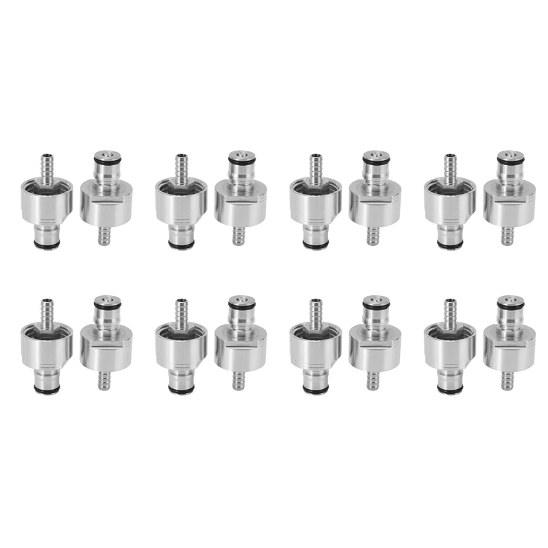 

Hot 16Pcs 304 Stainless Steel Carbonation Cap 5/16 Inch Barb, Ball Lock Type, Fit Soft Drink PET Bottles, Homebrew Kegging